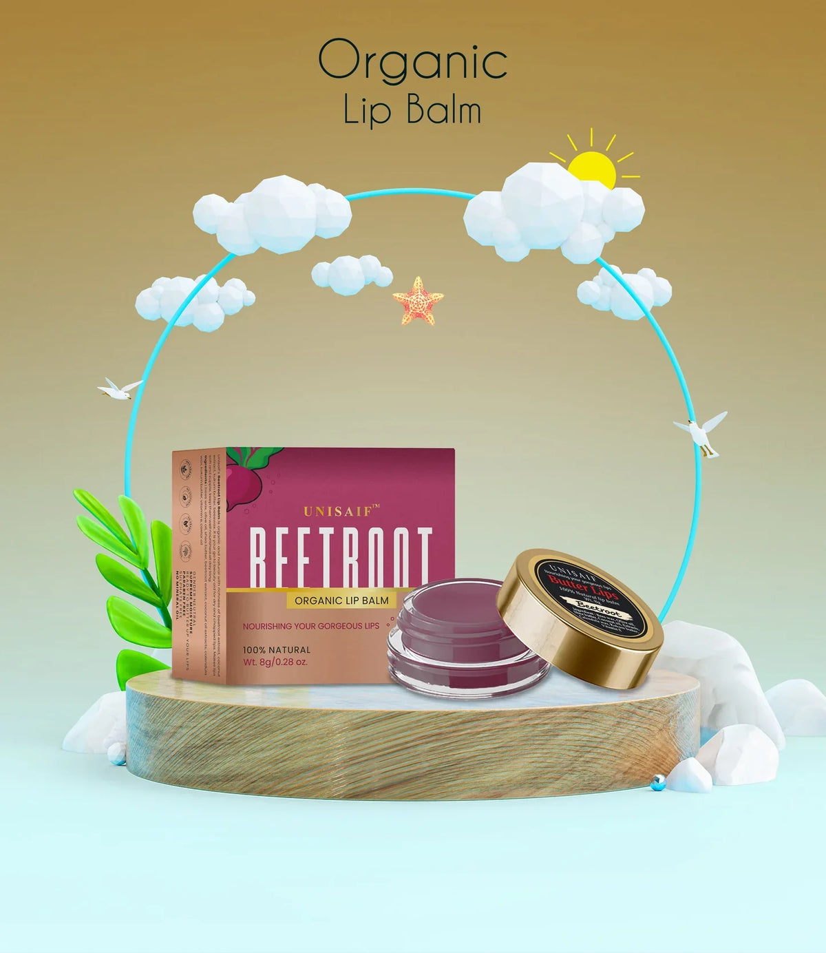 Beetroot Lip Balm 8g | 100% Natural & Mineral Oil Free