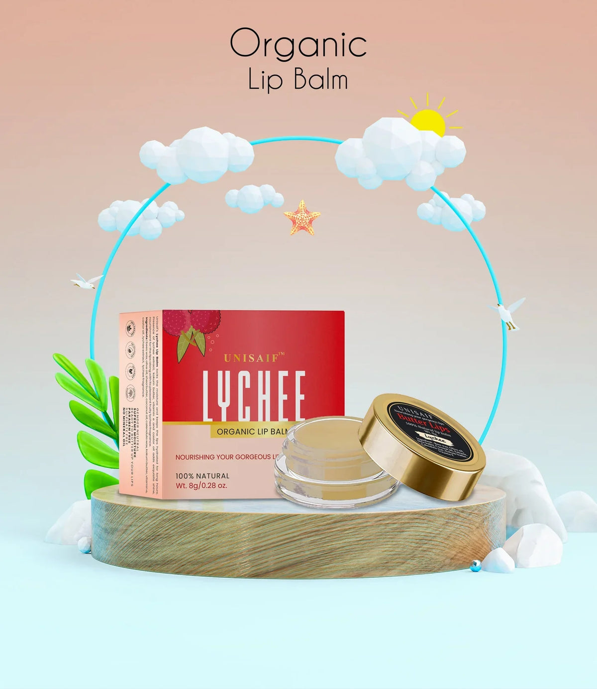 Lychee Organic Lip Balm 8g | 100% Natural & Mineral Oil Free