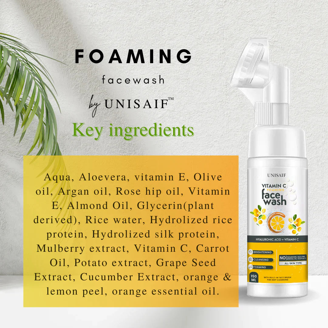 Vitamin C Foaming Facewash 150ml | Hyaluronic Acid | Brightening & Hydrating