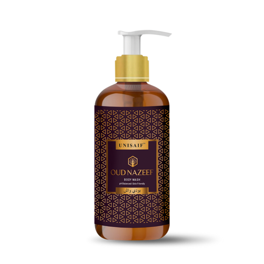 Oud Nazeef Arabian Luxury Organic Body wash (300ml) | Sulphate & Paraben Free| Skin Friendly| Optimum PH| Nourishing