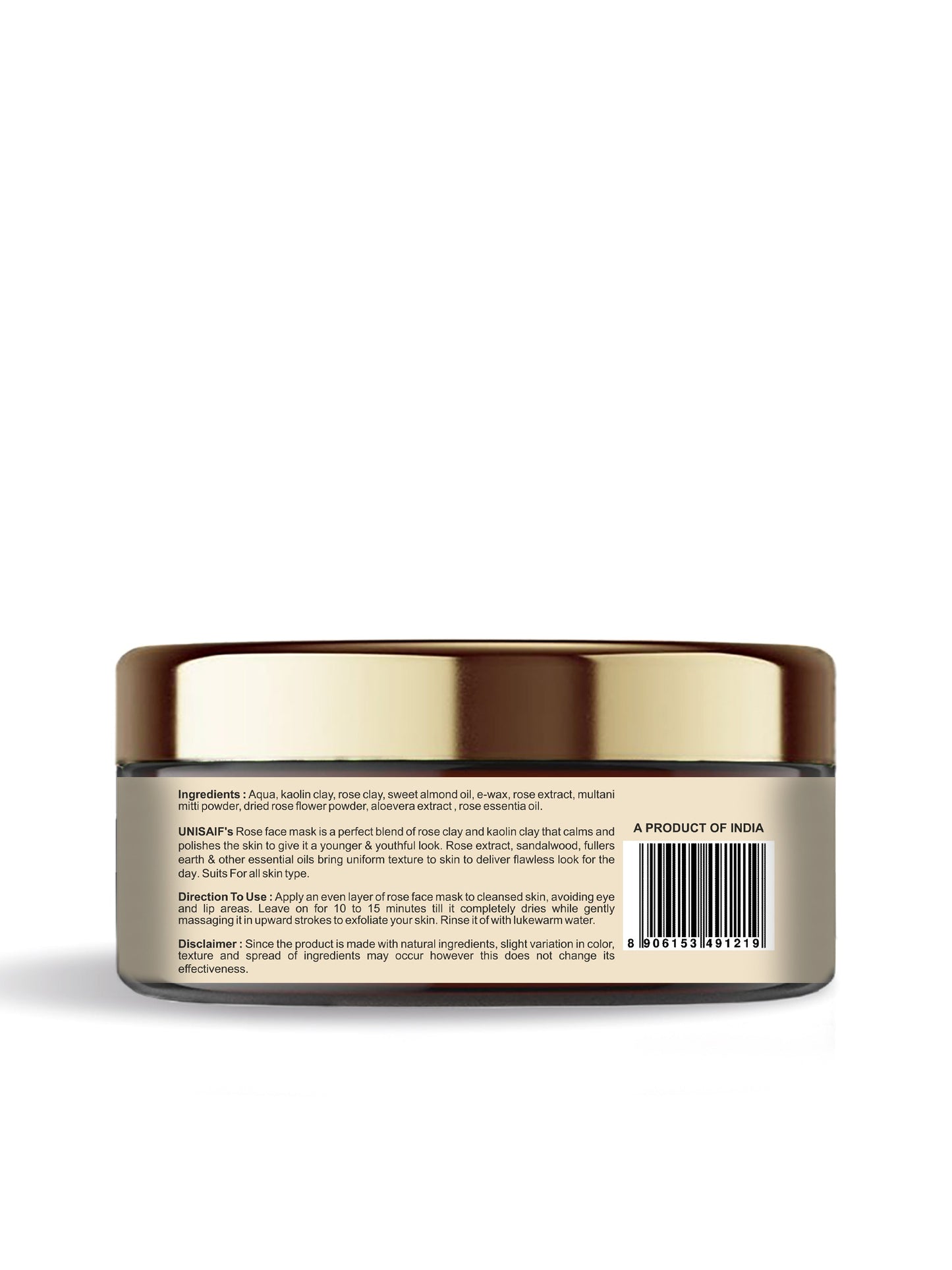 Rose Organic Face Mask 50g | Multani Mitti & Rose | Hydration & Toning
